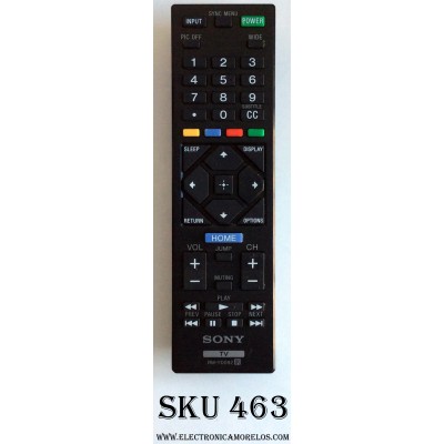 CONTROL PARA TV / SONY 1-492-065-11 / RM-YD092 / MODELO KDL-40R450A / KDL-46R453A / KDL-40R350B / KDL-40R380B / KDL-32R330B / KDL-32R300B 	